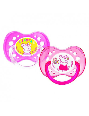 Dodie My First Peppa Pig Sucettes Anatomiques +18m. x2 Peppa/Rose