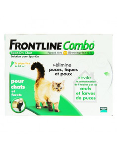Frontline Combo Antiparasitaire Double Protection Chats et furets 6 pipettes 0.5ml