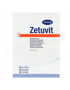 Zetuvit Pansements Absorbants Hartmann. 10 pièces 10x10cm