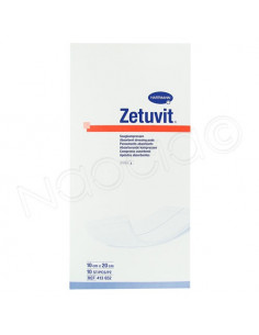 Zetuvit Pansements Absorbants Hartmann. 10 pièces 10x20cm