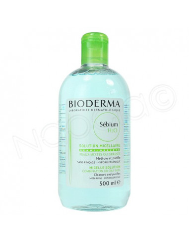 Bioderma Sébium H20 Solution Micellaire nettoyante sans rinçage peau mixte ou grasse 500 ml