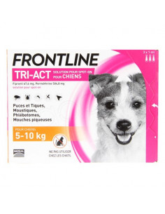 Frontline Tri-Act Chiens. Pipettes Chiens 5-10kg