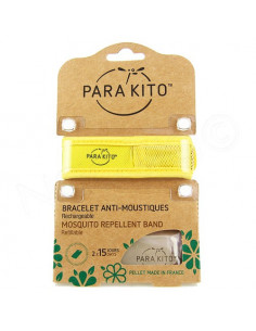 Para'Kito Bracelet Anti-moustiques rechargeable Nouvelle Formule + 2 plaquettes jaune