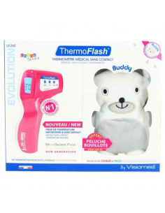 ThermoFlash Thermomètre Médical Sans Contact Evolution Color Series LX-26E + Peluche OFFERTE rose