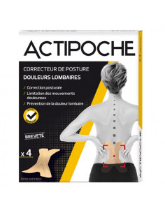 Actipoche Correcteur de Posture Douleurs Lombaires Boite de 4 patchs