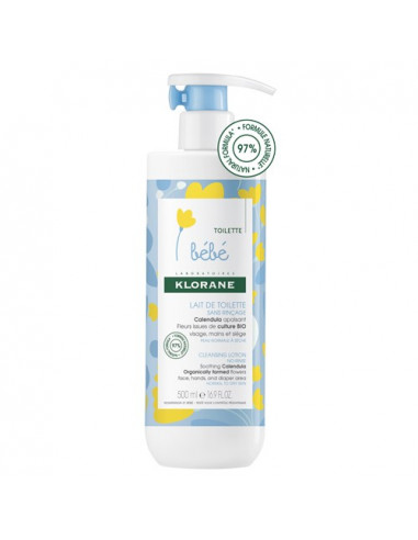 Klorane Bébé Lait de Toilette Sans Rinçage 500 ml