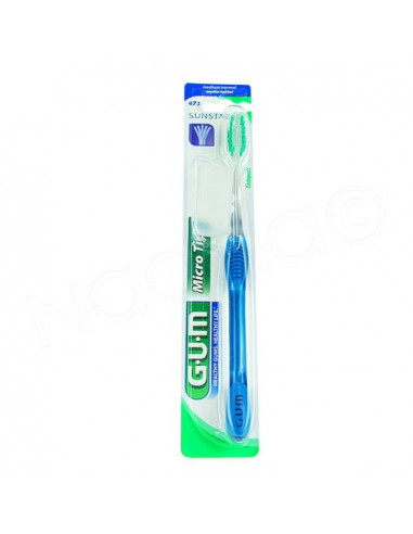 Gum MicroTip Sunstar 473 medium Brosse à dents + protection bleu