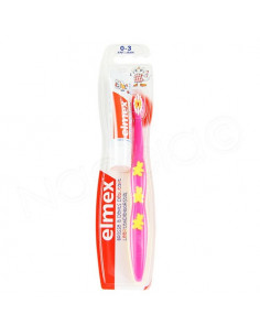 Elmex Brosse à dents débutant 0-3 ans + Dentifrice enfant 12ml rose