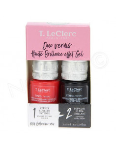 T.LeClerc Duo Vernis Haute Brillance Effet Gel. 2x5ml 004 Embrasse-moi