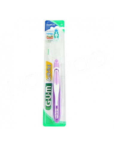 Gum activital medium 583 brosse à dents + protection Mauve