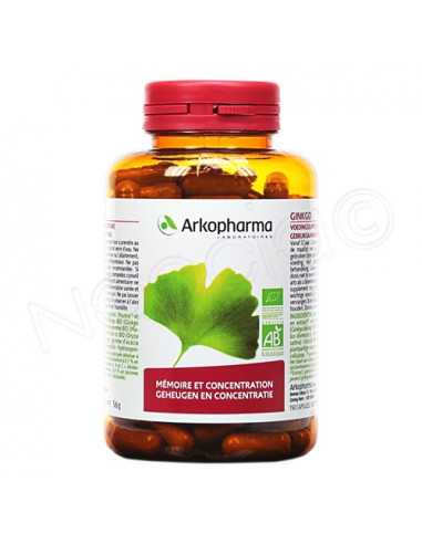 Arkogélules Ginkgo Bio Mémoire et Concentration 150 gélules