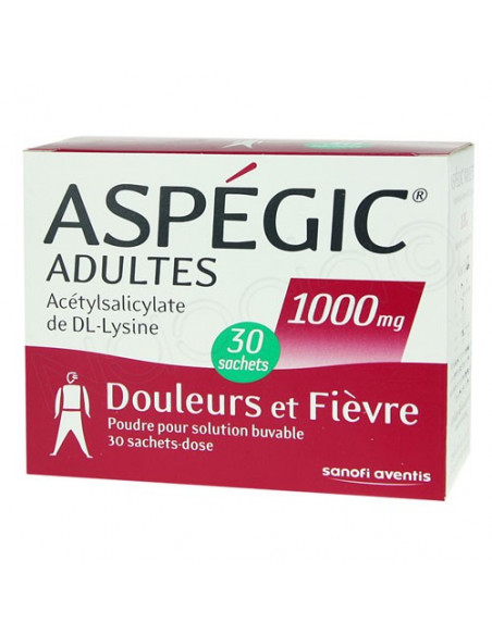 Aspégic Adultes 1000mg 30 sachets-dose