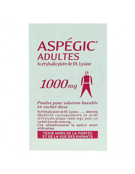 Aspégic Adultes 1000mg 30 sachets-dose  - 2