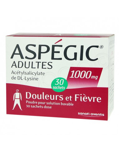 Aspégic Adultes 1000mg 20 sachets-dose