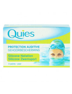 Quies Protection Auditive Silicone Natation. 3 paires Standard