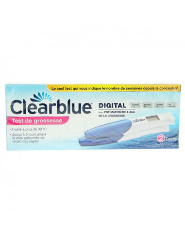 Clearblue Test de Grossesse Digital Boite de 2 tests