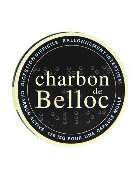 Charbon de Belloc 125mg Capsules molles 30, 36 ou 60 capsules -  Archange-pharma