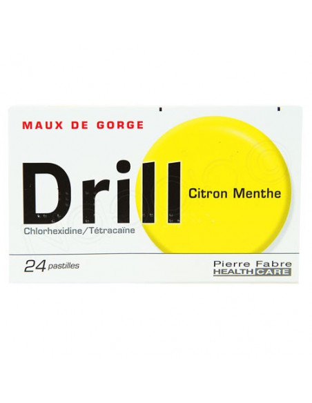 Drill Pastilles Maux de Gorge Chlorhexidine/Tétracaïne 24 pastilles Pierre Fabre - 4