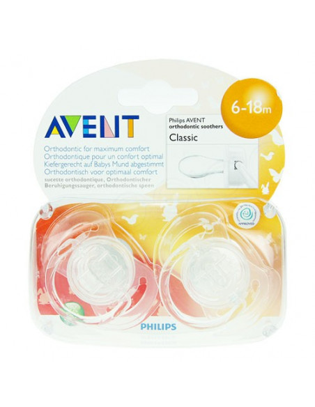 AVENT Sucette sans BPA silicone 6-18mois Orthodontique Boîte de 2 Avent - 3