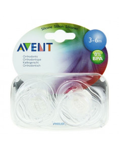 AVENT Sucette sans BPA silicone 3-6mois. Boîte de 2 - ACL 9631848 2