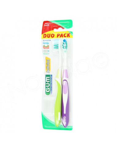 Gum Activital 581 Brosse à Dents Souple Compact. Duo Pack