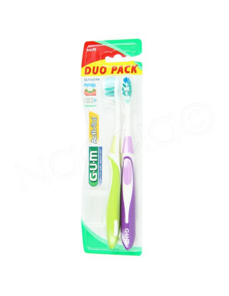 Gum Activital 581 Brosse à Dents Souple Compact. Duo Pack