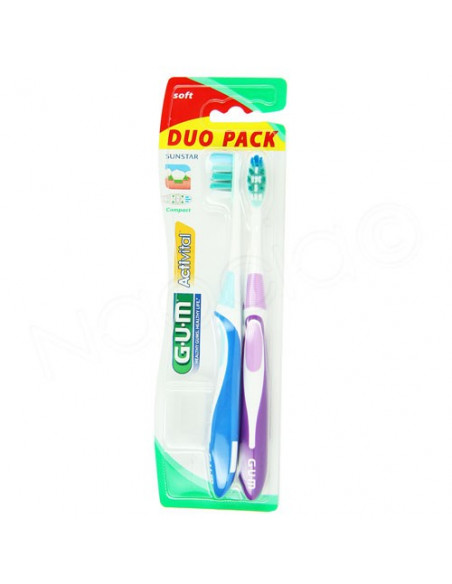 Gum Activital 581 Brosse à Dents Souple Compact Duo Pack Sunstar - 3