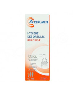 Acerumen Hygiène des oreilles. Spray 40ml ou 10 unidoses de 2ml 2