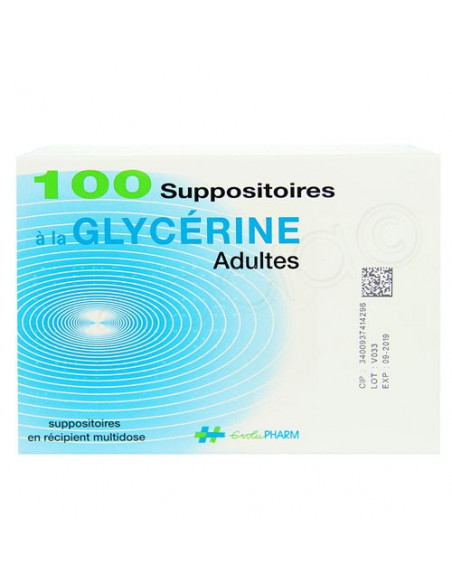 EvoluPharm Suppositoires à la Glycérine Adultes. récipient multidose