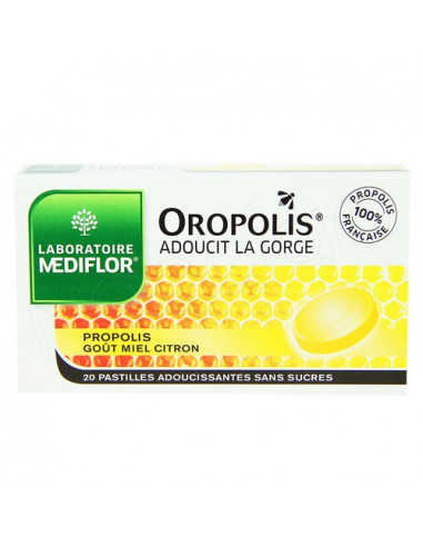 OROPOLIS Pastilles adoucissantes. Goût Miel Citron. Boîte de 20 - ACL 4669734