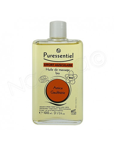 Puressentiel Effort Musculaire Huile Massage Bio Arnica Gaulthérie. Flacon 100ml