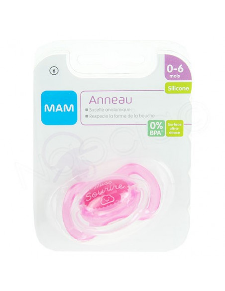 MAM Anneau Sucette Anatomique Silicone 0-6 mois