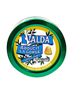 Valda Gommes à Mâcher Sans Sucres Goût Miel Citron