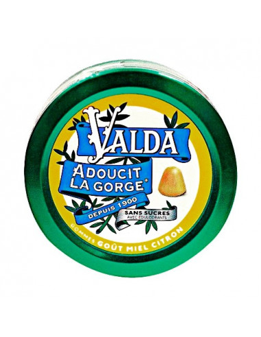 Valda Gommes à Mâcher Sans Sucres Goût Miel Citron