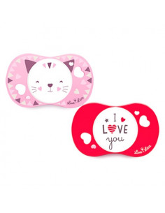 Luc et Léa Sucettes silicone symétriques 6-18m. x2
