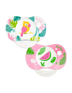 Luc et Léa Sucettes silicone symétriques 6-18m. x2