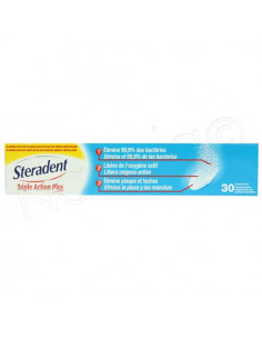 Steradent Triple action plus. 30 comprimés 2