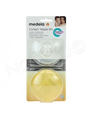 Medela - Bouts de sein Medela Contact - Sans BPA, silicone souple  ultra-fin, lot de 2, 16mm, taille S : : Bébé et Puériculture
