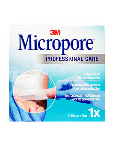 3M Micropore Sparadrap Microporeux Peaux Sensibles. x1 Rouleau