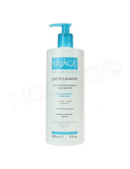 URIAGE Crème lavante surgras moussant sans savon visage corps cheveux - Peaux sensibles