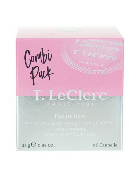 T.LeClerc Combi Pack Poudre Libre Plus Poudrier voyage avec pinceau. 25g