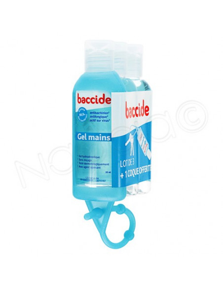 Baccide Gel Mains Hydroalcoolique. Lot 3x30ml Plus Coque offerte - offre spéciale Baccide