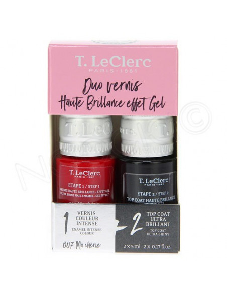 T.LeClerc Duo Vernis Haute Brillance Effet Gel. 2x5ml