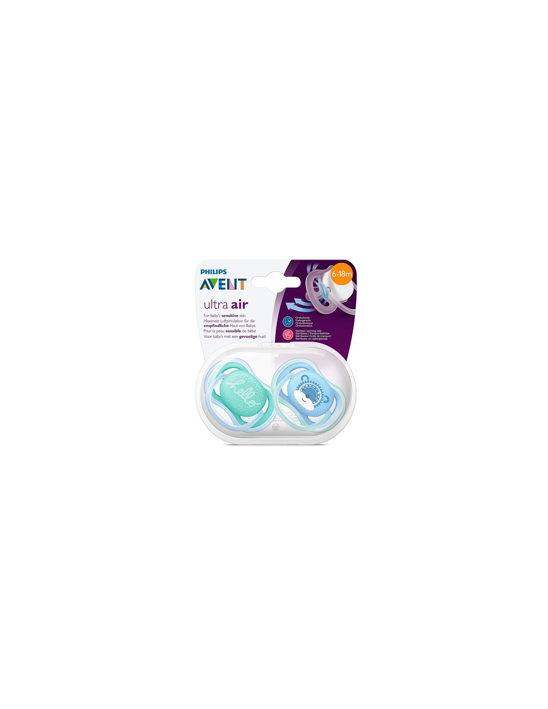 Avent Sucettes Silicone Ultra air X2 6-18 mois