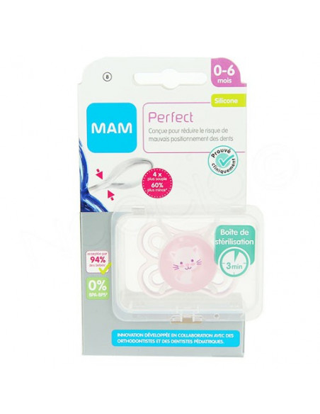 Mam 2 sucettes Perfect silicone 0-6 mois