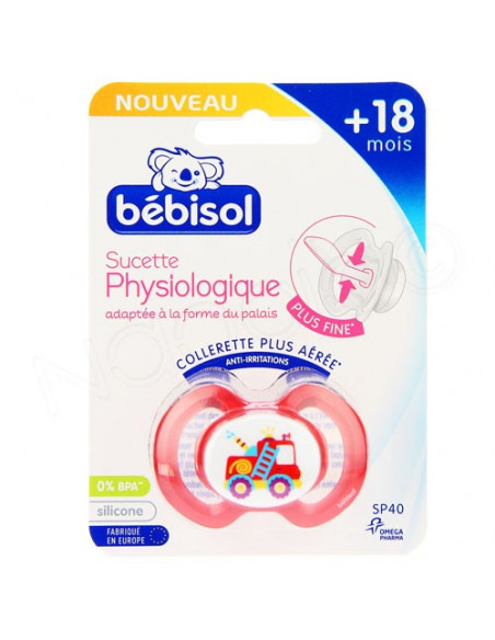 BEBISOL Sucette slim physiologique silicone Plus18mois x1