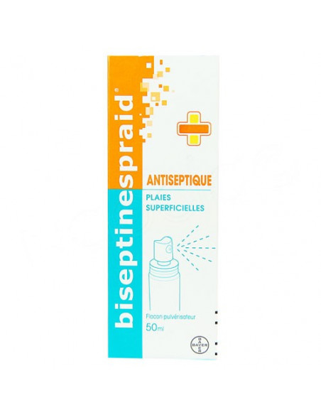 Biseptinespraid Antiseptique Plaies Superficielles flacon pulvérisateur 50ml Bayer - 2