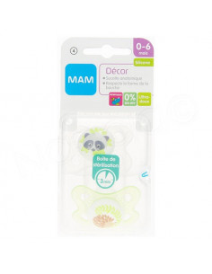 MAM Décor Sucette Anatomique Silicone 0-6mois x2 sucettes Mam - 1 2