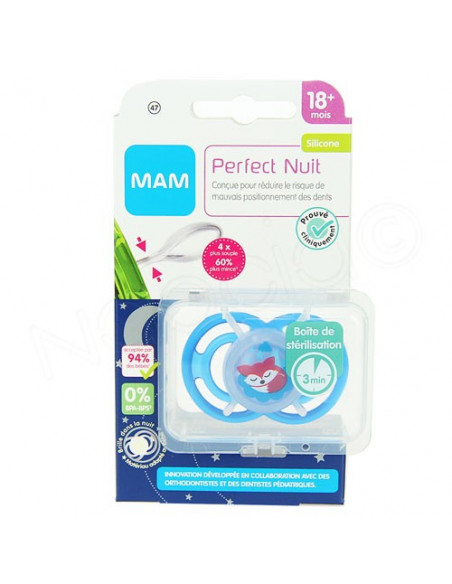MAM Sucettes Perfect Silicone 18 Mois+ 2pcs - Protection Dentaire Pharma360