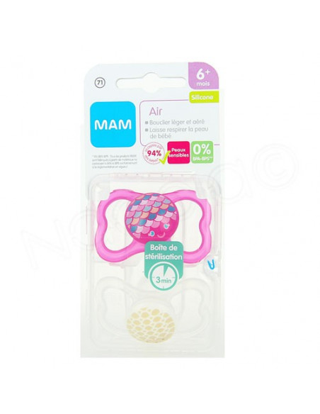 MAM Air Sucette Silicone 6mPlus. x2